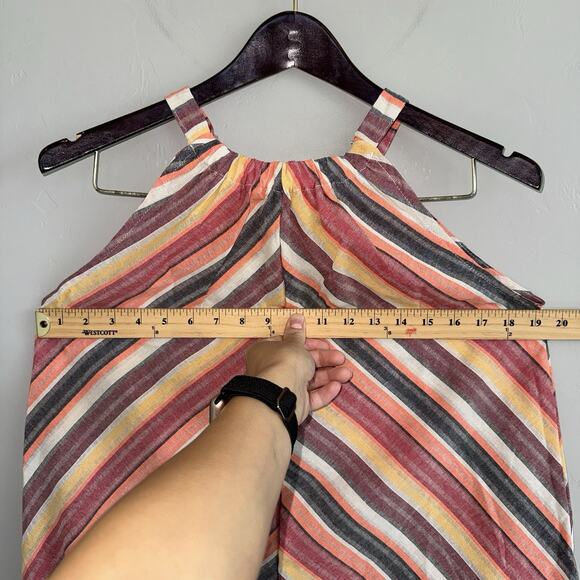 NWT Beachsissi Striped Halter Midi Dress Size L Sleeveless Red Oversized Flowy - Picture 8 of 8